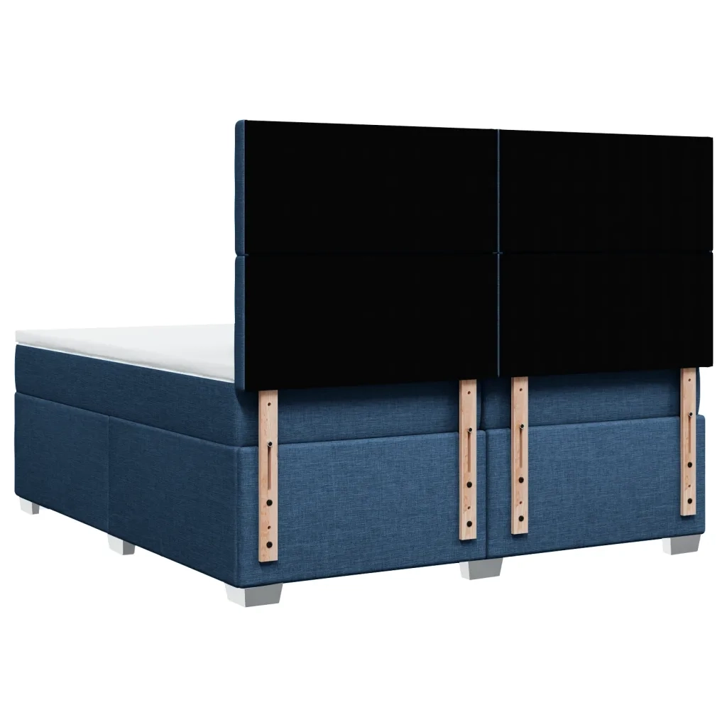 Giroletto a Molle con Materasso Blu 200x200 cm in Tessuto