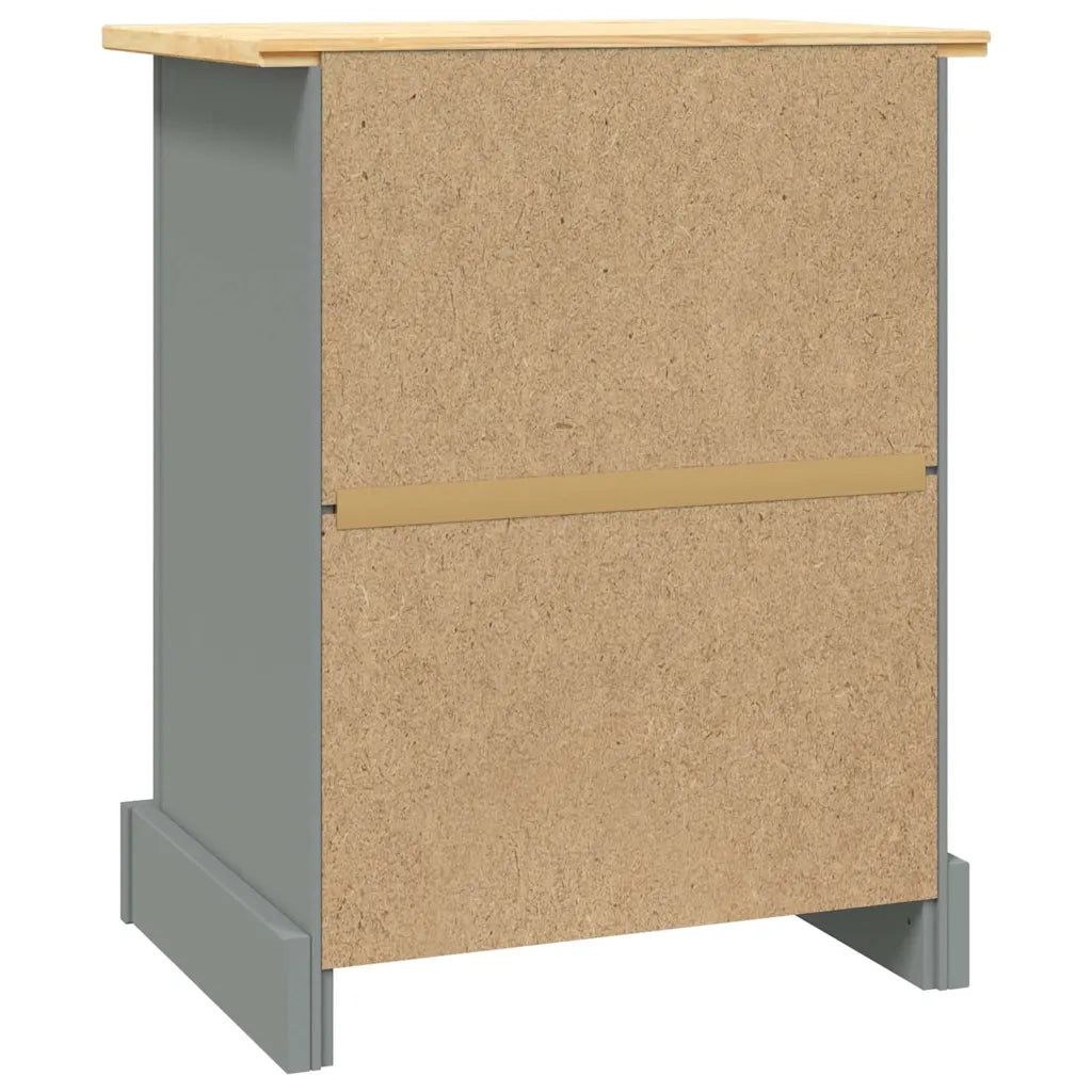 Comodino in Legno di Pino Messicano Corona Grigio 53x39x67 cm 282617