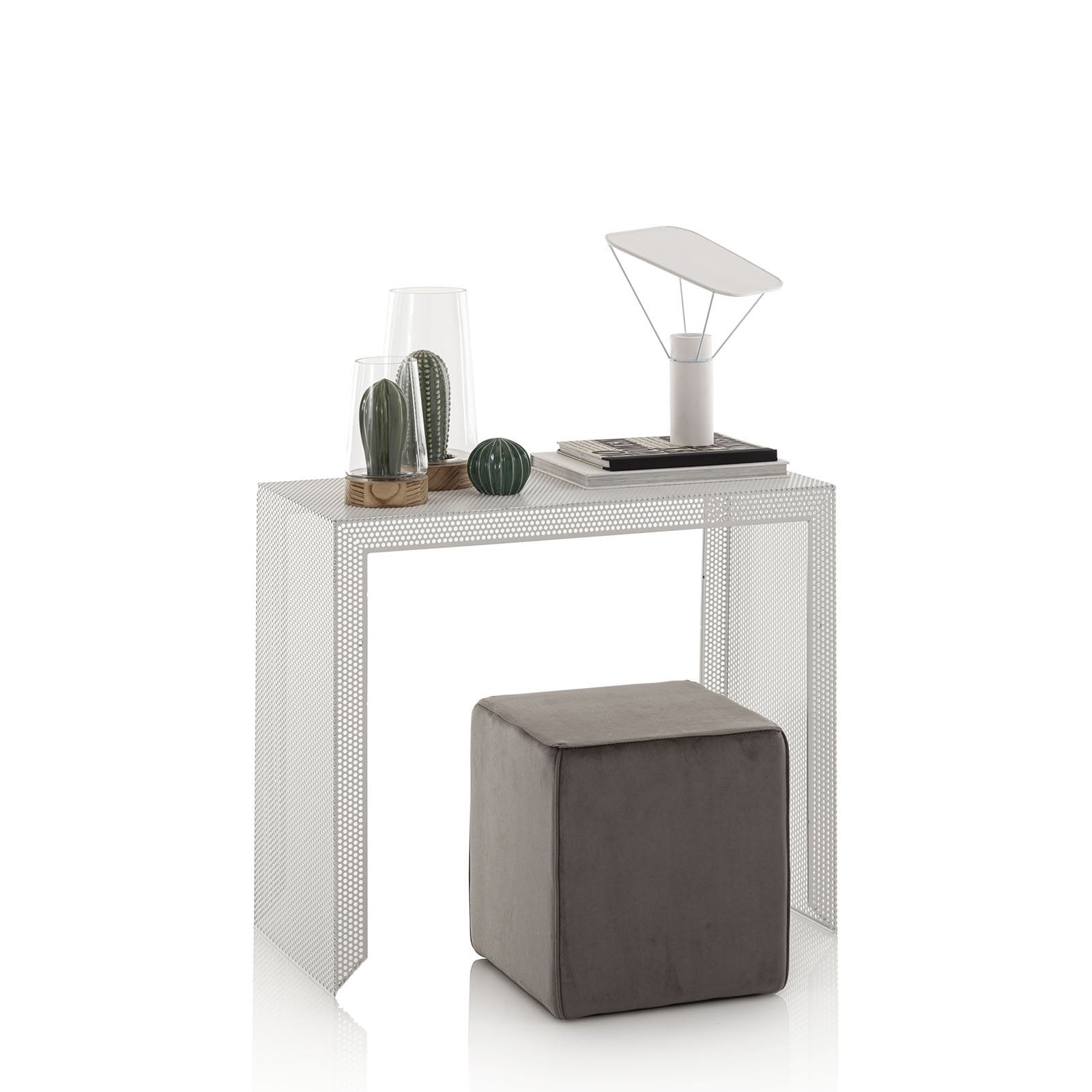 Consolle 85x40x70 cm in Metallo Bianco