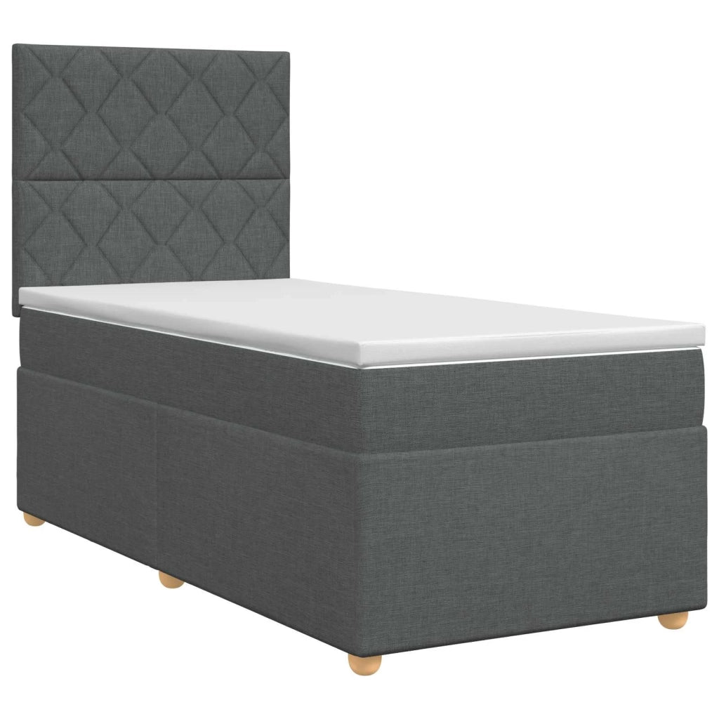 Letto box spring con materasso Grigio Scuro 90 x 190 cm Tessuto 3453782