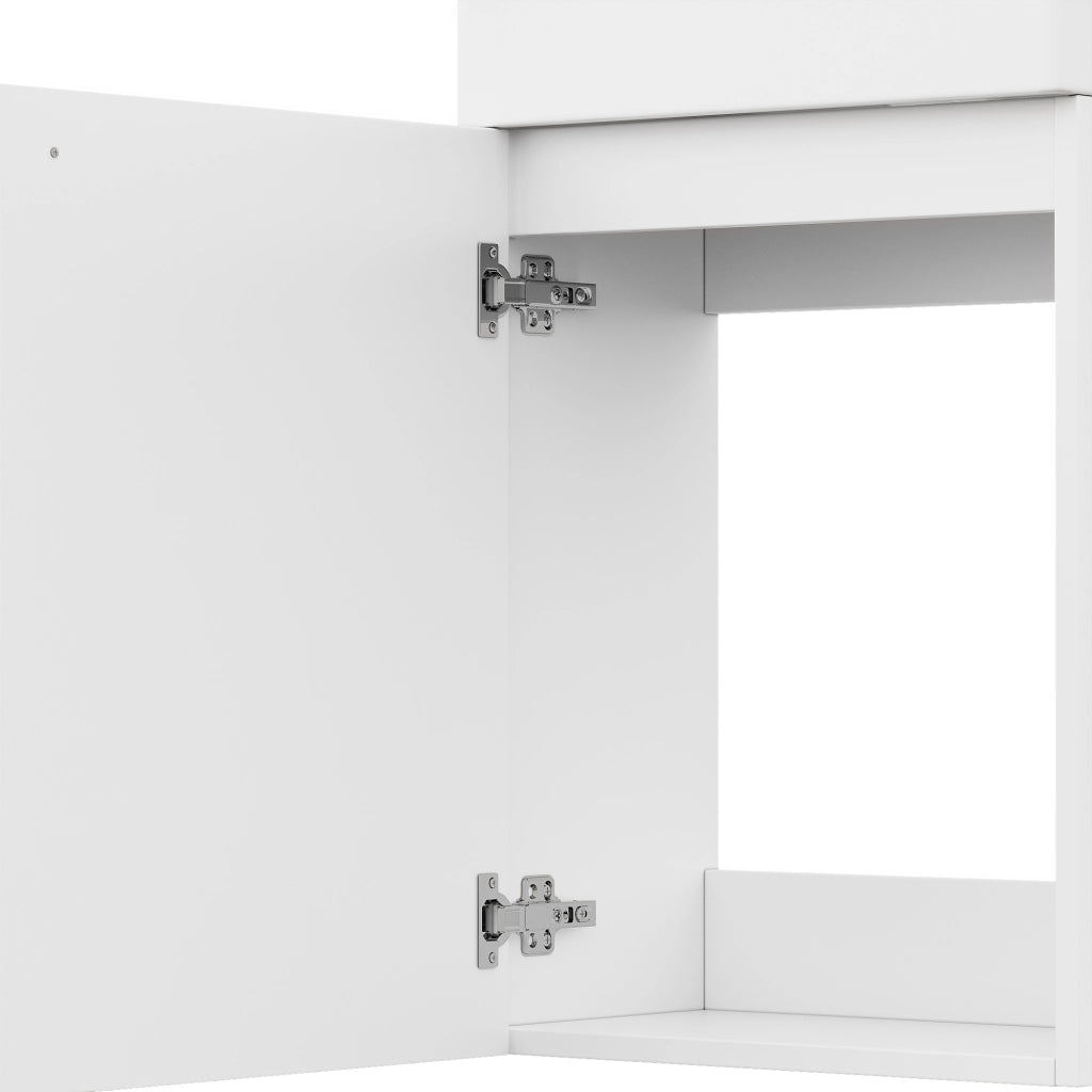 Mobile lavabo da parete bianco 41 x 23 x 62,5 cm con finitura laccata e chiusura soft-close