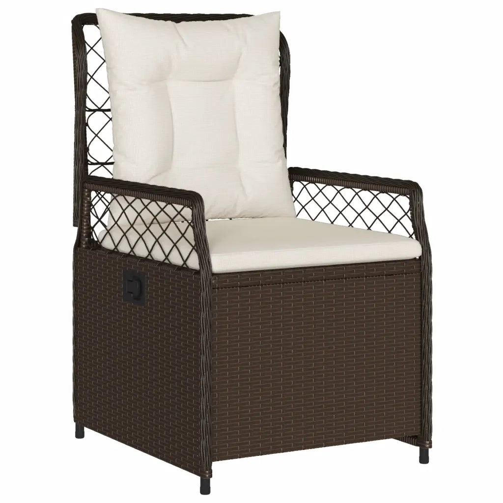 Set da Pranzo da Giardino 5pz con Cuscini in Polyrattan Marrone 3262981