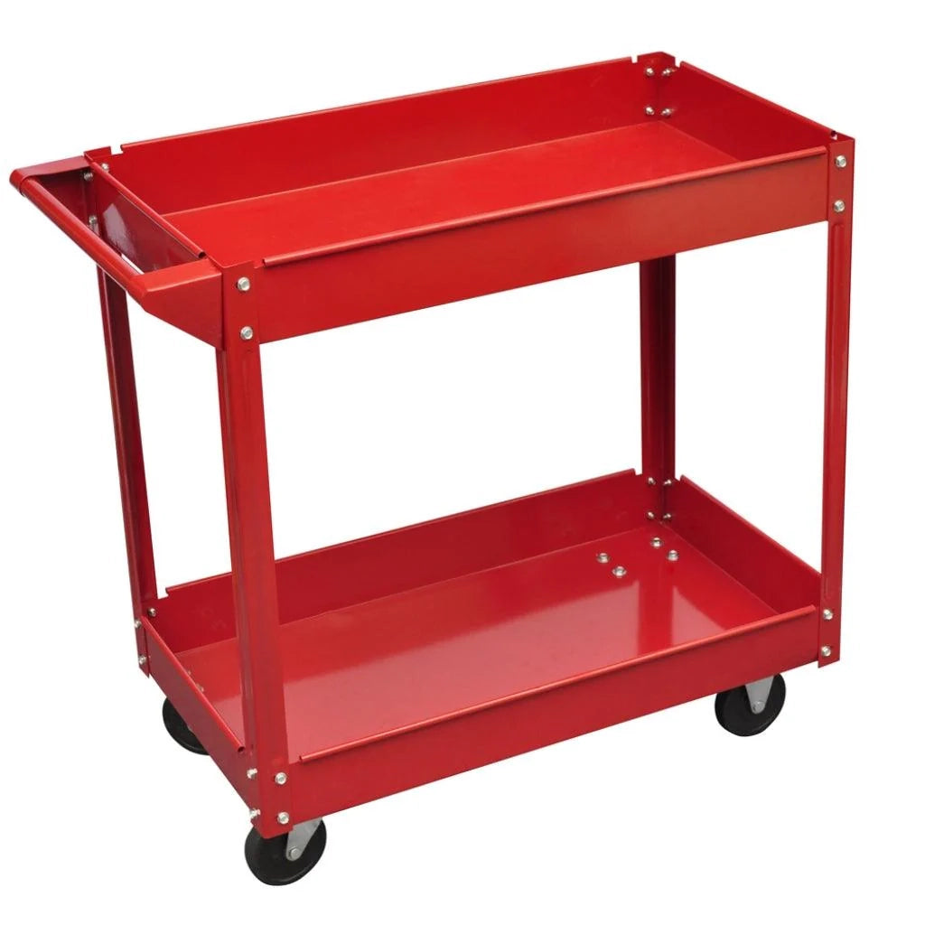 Carrello da officina rosso con capacità di carico di 100 kg per attrezzi da garage officina e fai da te (3402077)