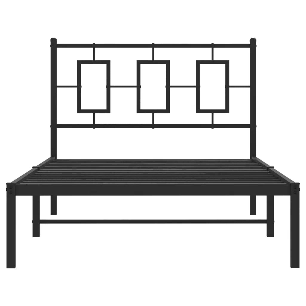 Giroletto con Testiera in Metallo Nero 100x190 cm 374235