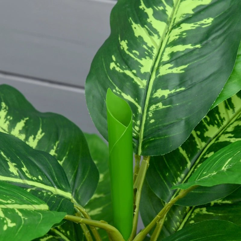 Pianta artificiale, pianta in plastica, vaso in cemento, per interni ed esterni, 95 cm, verde