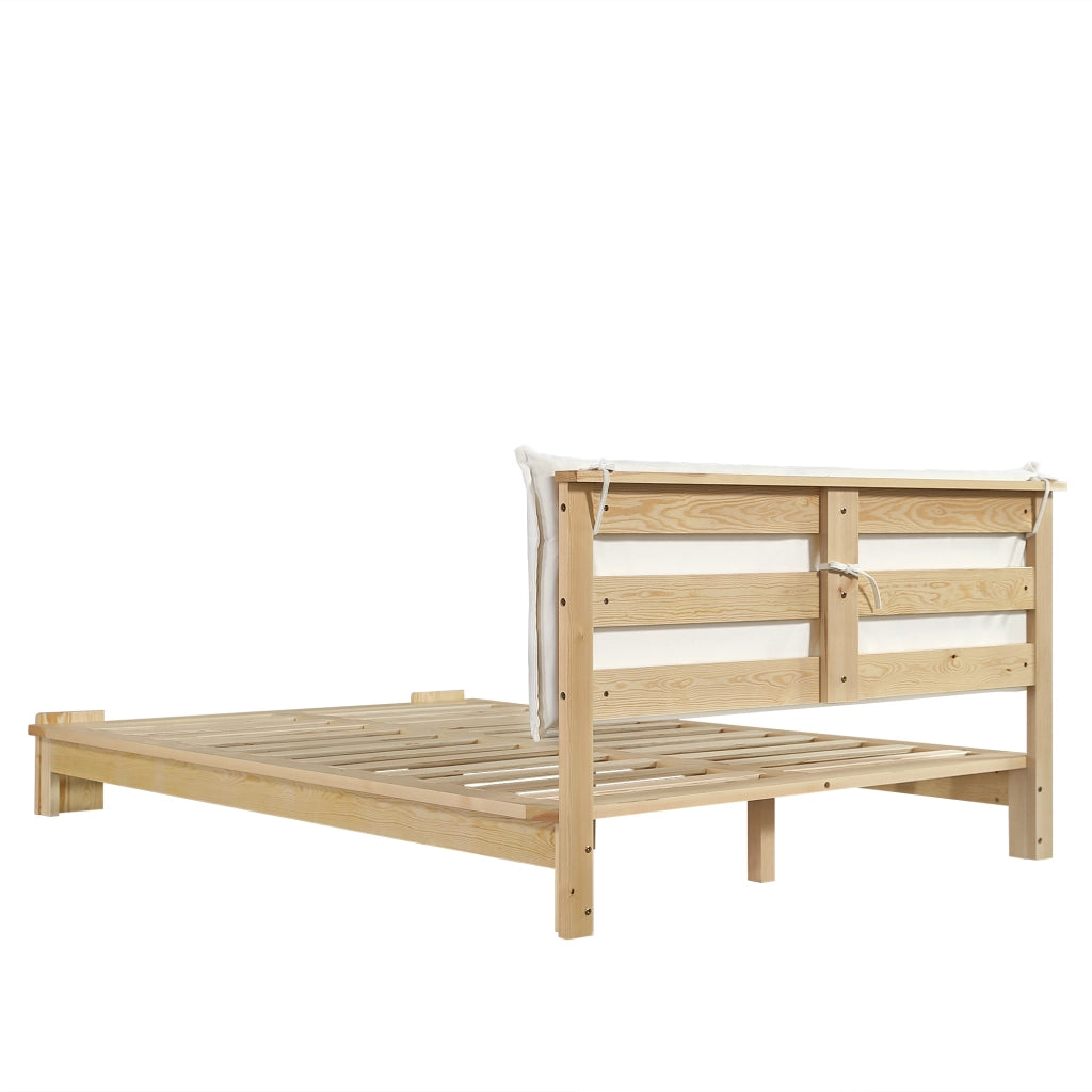 Letto Imbottito Singolo ¨C MINIMAL ¨C Pino/Multistrato, Naturale, 140x200
