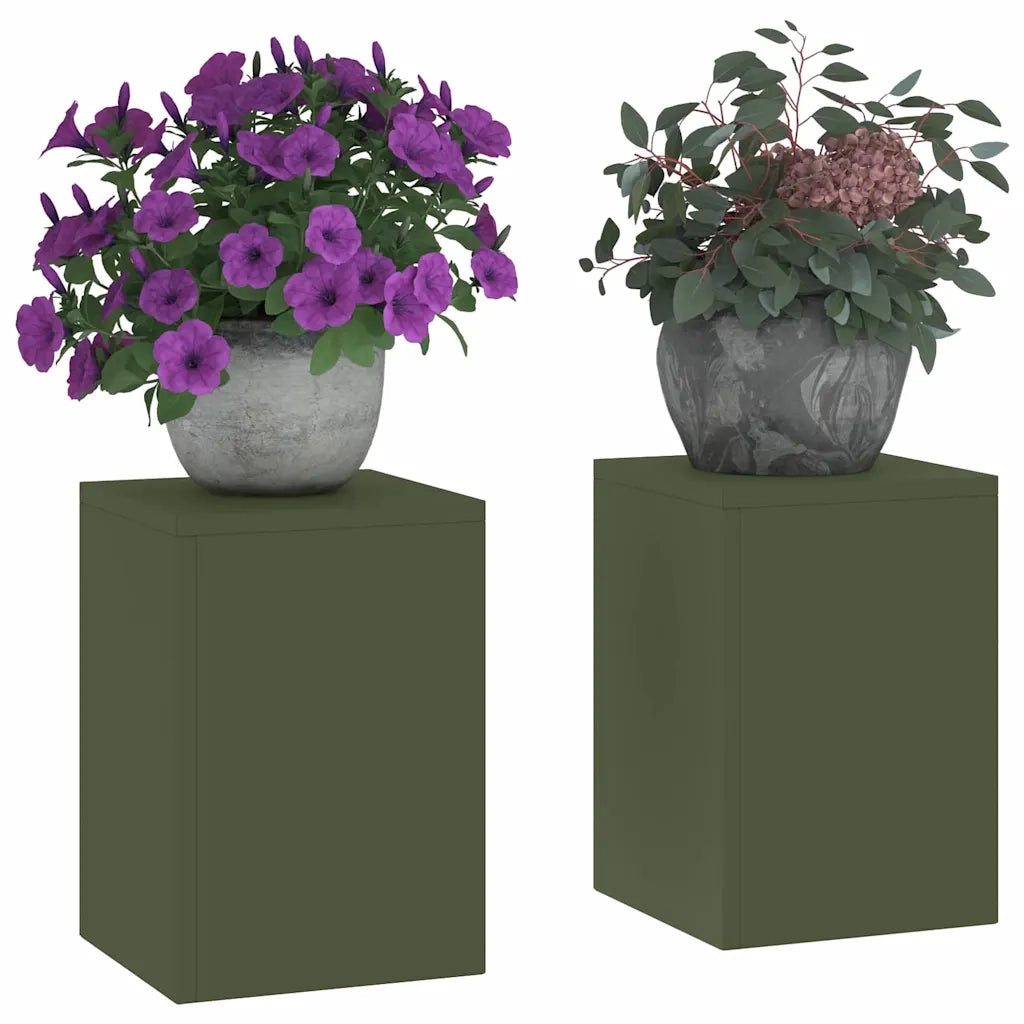 Supporto per piante 2 pcs Oliver verde 24 x 24 x 35 cm Acciaio 865809