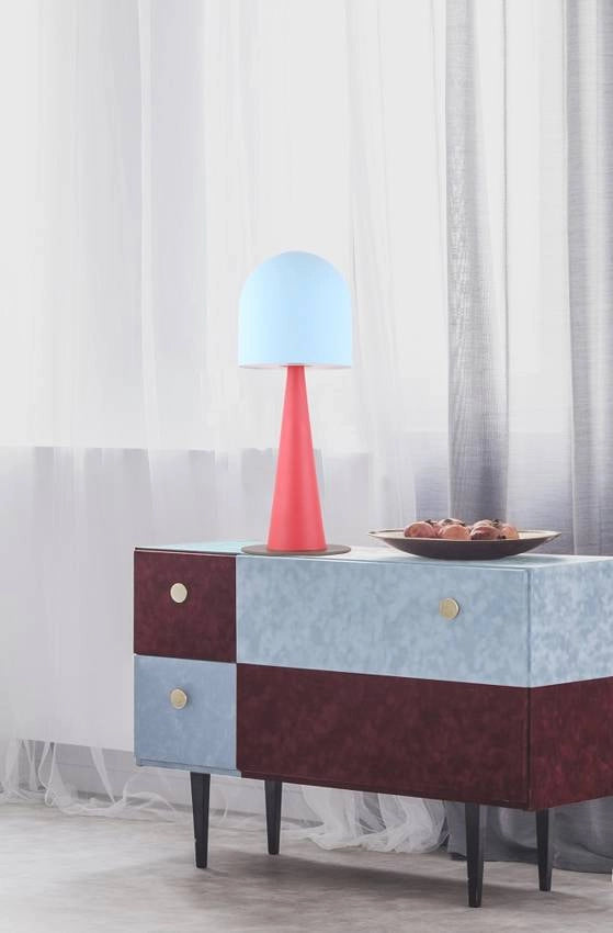 Lampada da tavolo Candellux Visby rosso/blu E27 40W