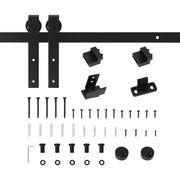 Kit Porta Scorrevole in Legno ¨C zephmum ¨C 200cm, Portata 20kg, Nero
