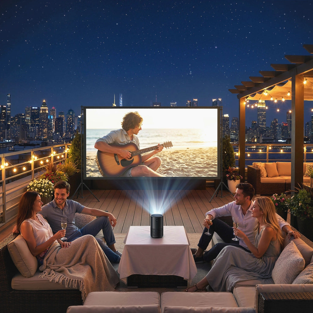 Telo per Proiettore 120" 16:9 HD 4K-8K Angolo di Visione 160° con Treppiedi Pieghevoli Bianco