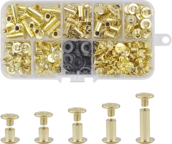 Kit di viti Chicago - Diversi dimensioni - 100 set - Metalliche
