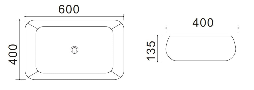 Lavabo da appoggio LINPH LA73 60x40 cm bianco