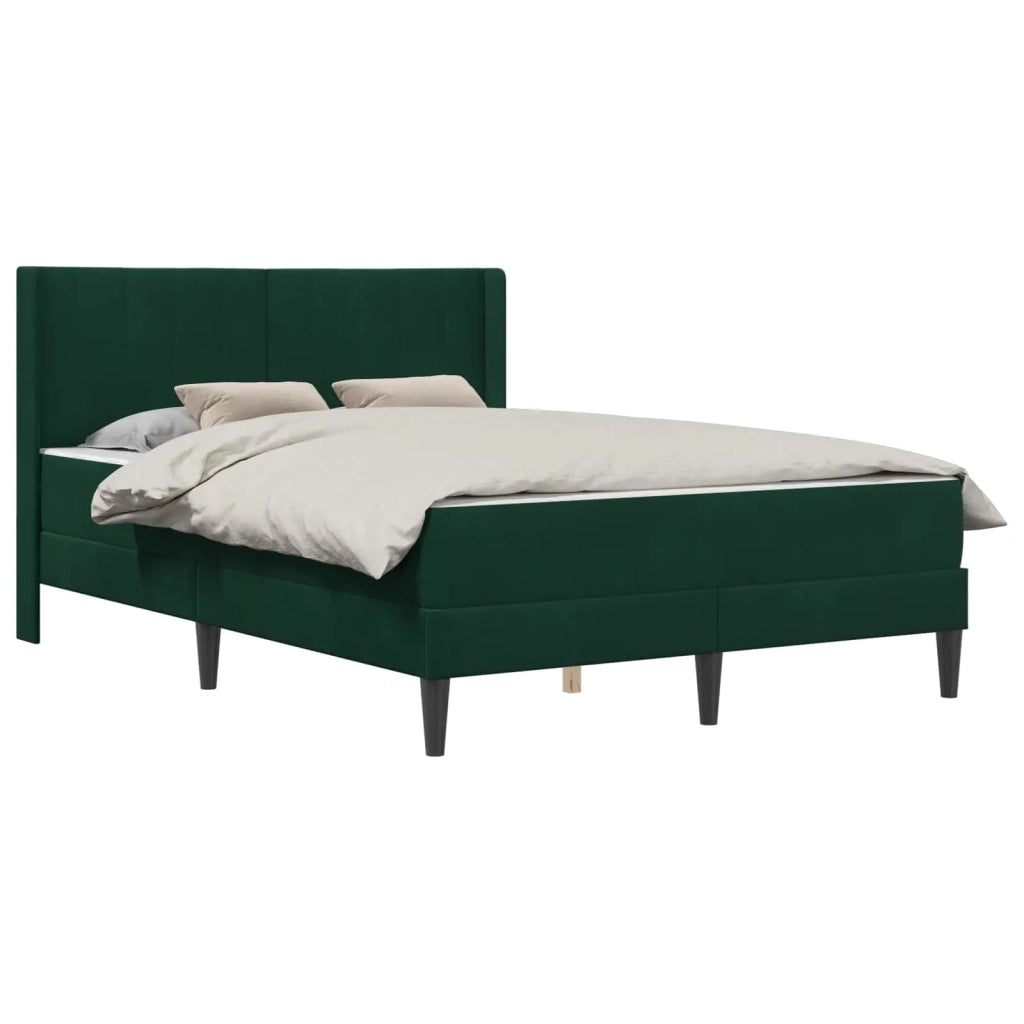 Struttura letto con materasso Verde Scuro 160 x 200 cm Velluto