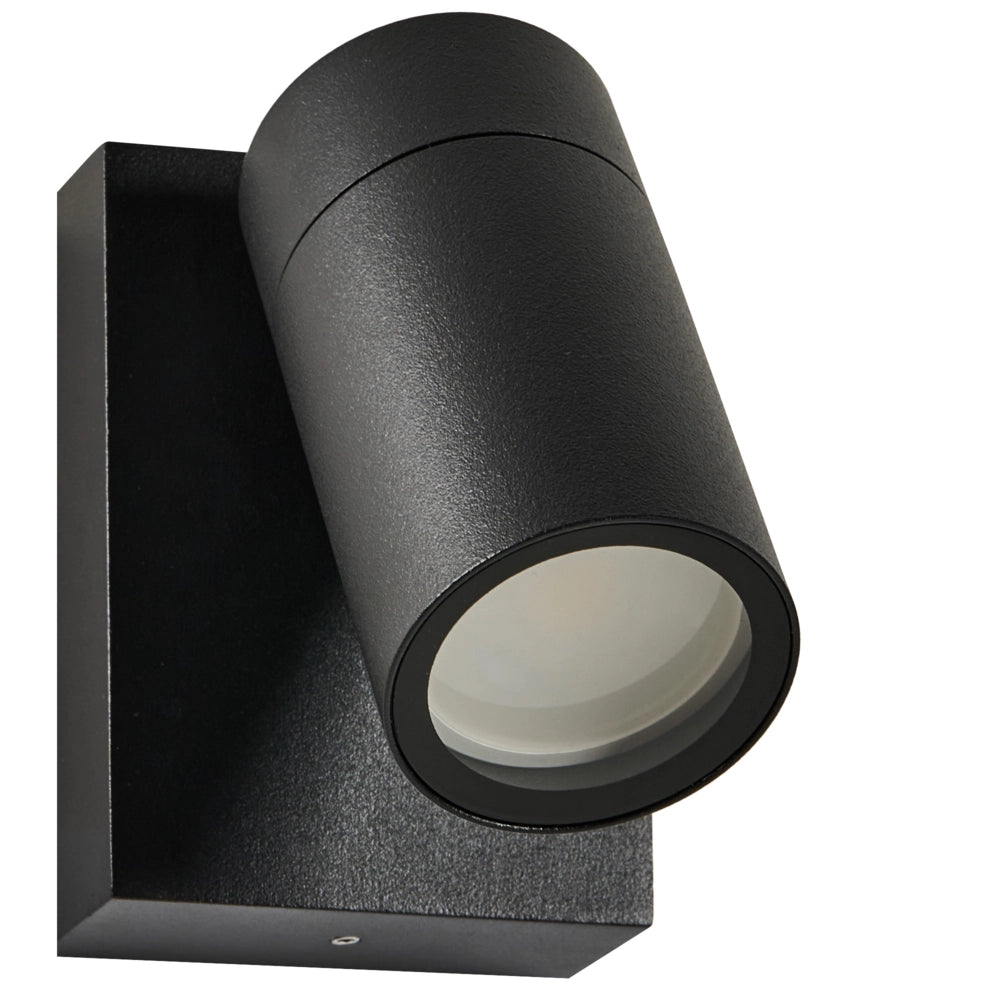 Set di 2 lampade da parete per esterni alluminio nero illuminazione moderna per esterni, alluminio