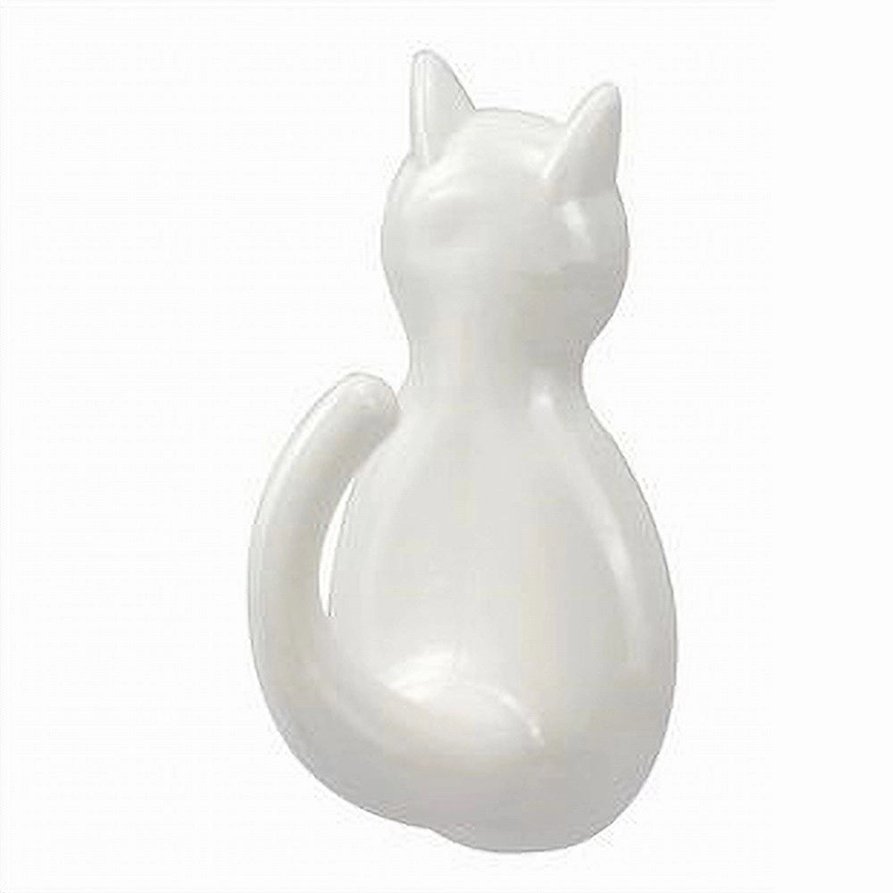 Trade Shop - Set 3 Pz Ganci A Forma Di Gatto Bianchi Adesivi Per Cucina Bagno Da Parete 79346 -