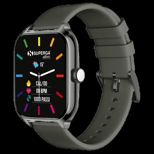 Superga winner smartwatch nero e verde militare - swt-stc005