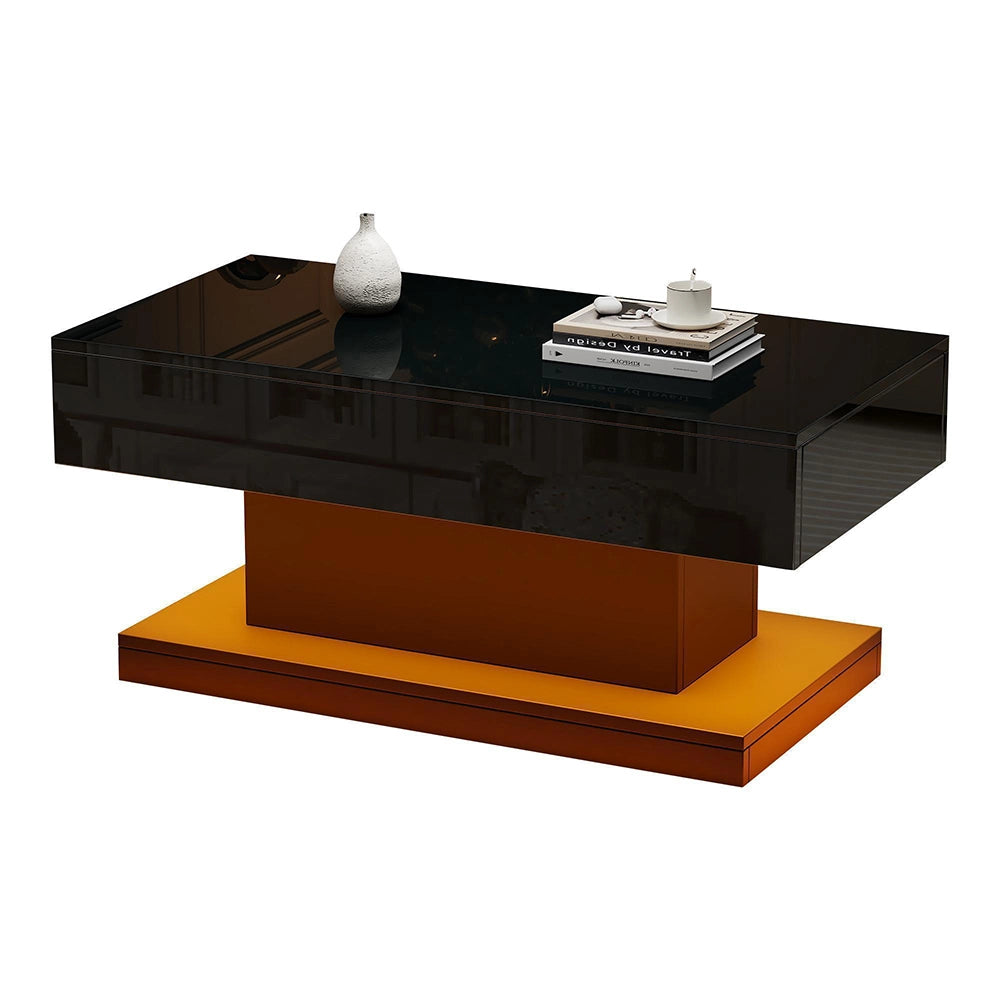 Tavolino design - Xylo - 100x50cm LED nero minimalista