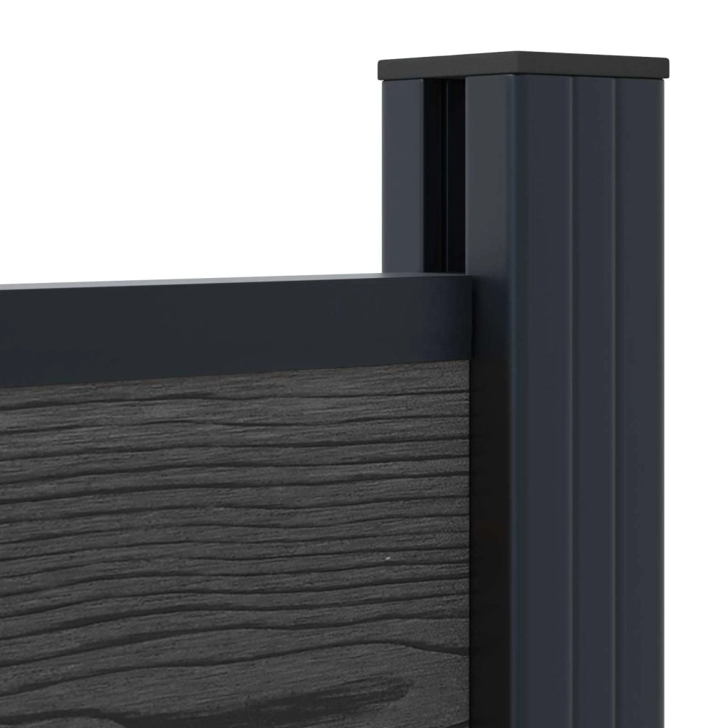 Pannello di Recinzione WPC e Alluminio Nero 42039066