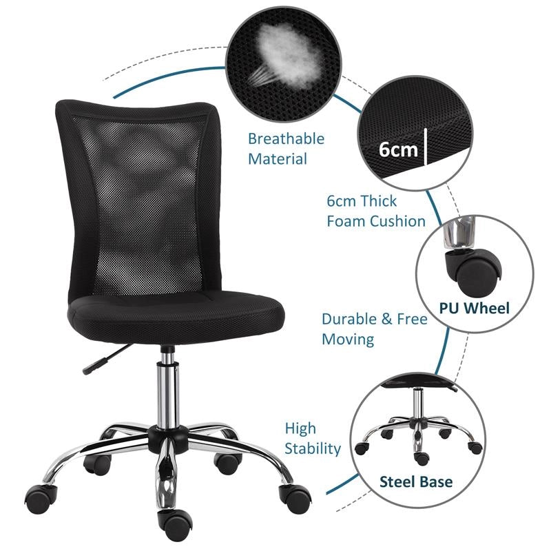 SEDIA DA UFFICIO ERGONOMICA GIREVOLE 5 RUOTE ALTEZZA REGOLABILE NERA