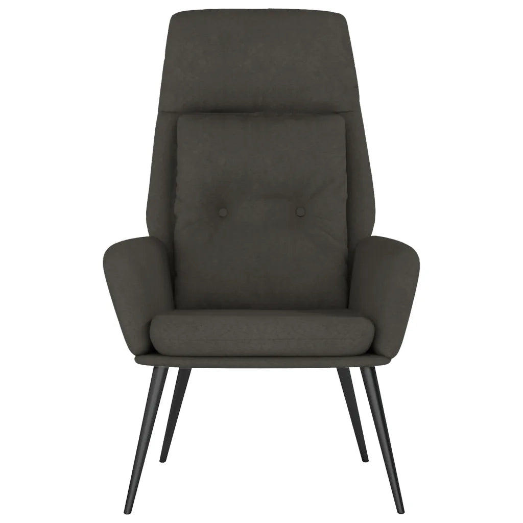 Poltrona Reclinabile Grigio Scuro in Similpelle Scamosciata 341282
