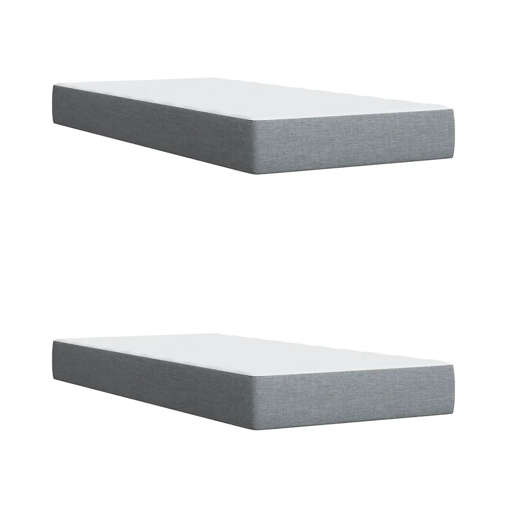 Giroletto a Molle con Materasso Grigio Chiaro 200x200cm Tessuto 3287556