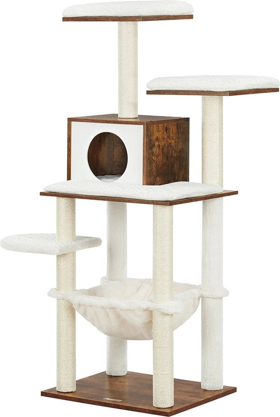 Fornitura per Gatti con Piastra di Scalfittura - Moderno Vintage Miele Scuro