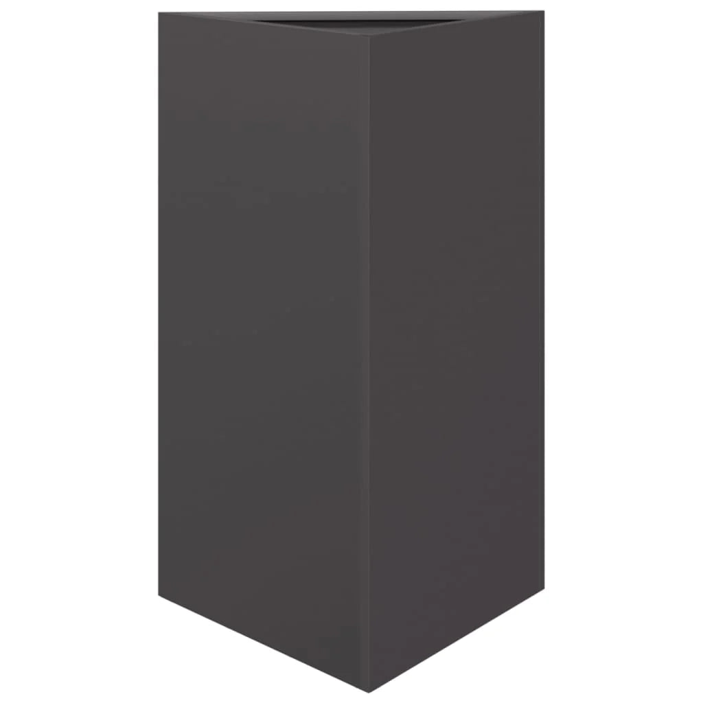 Fioriera rialzata per piante fiori terrazza giardino triangolare 50 x 43 x 75 cm acciaio nero 02_0038816