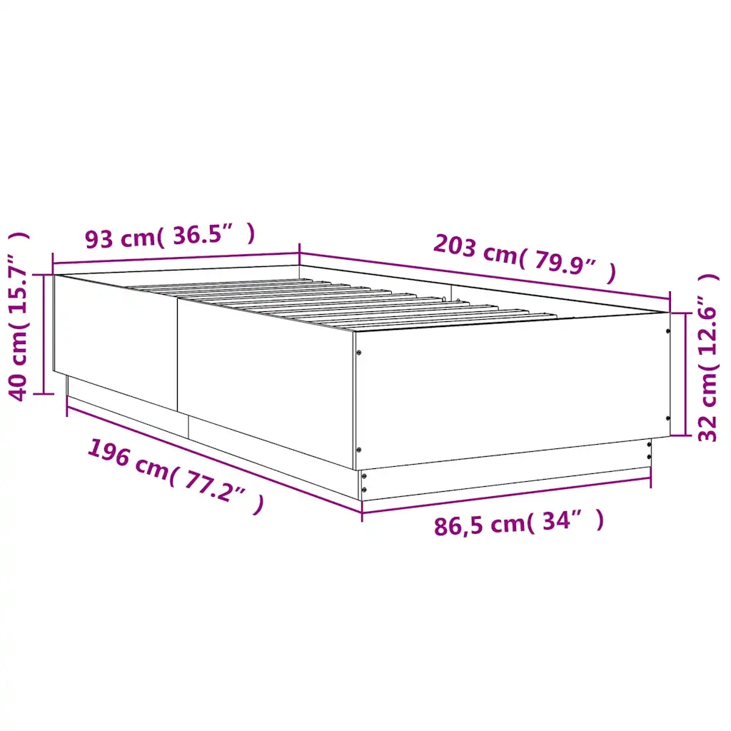 Giroletto-Struttura Letto Bianco 90x200 cm in Legno Multistrato 472825