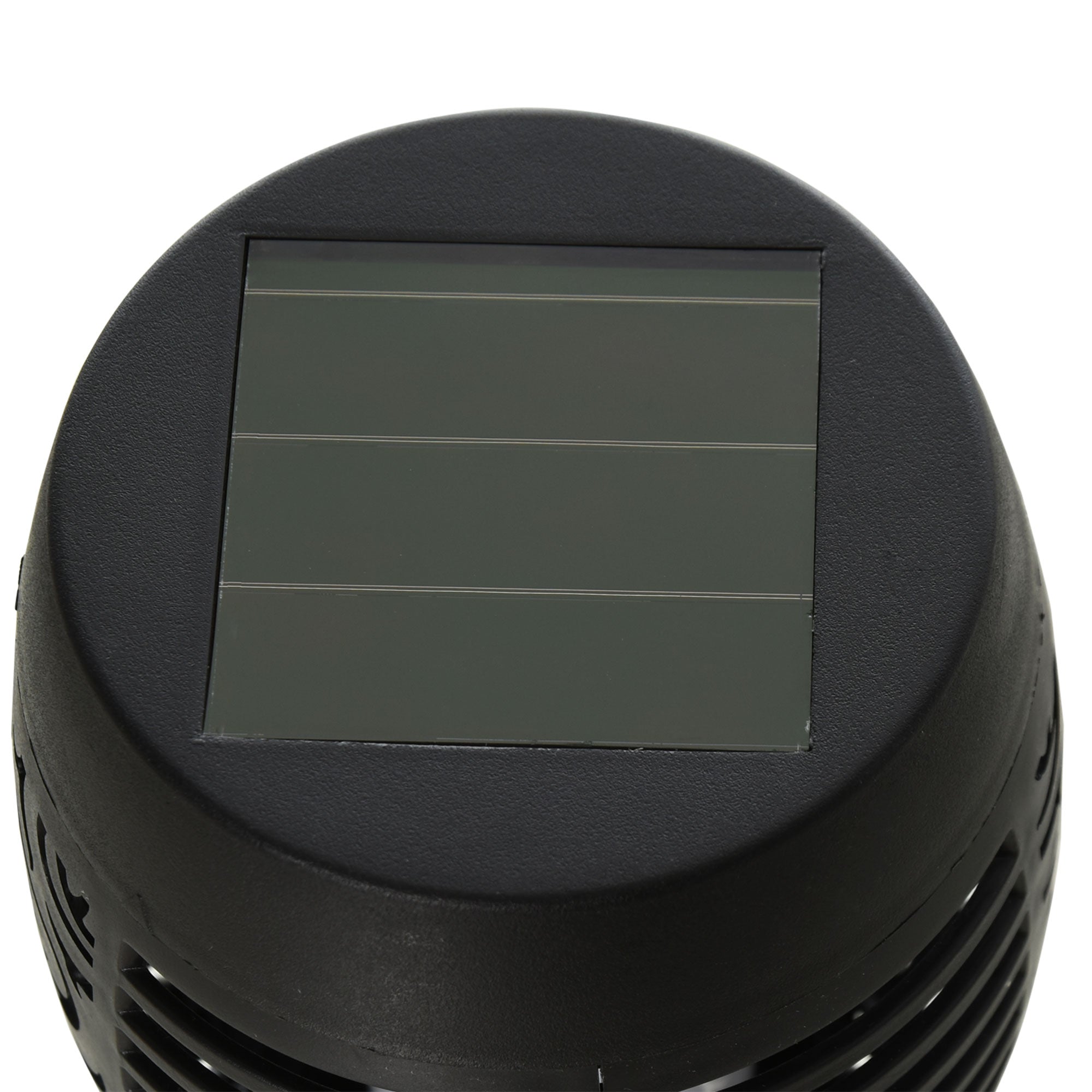 Set 4 Faretti Solari da Giardino Ø12x72 cm in Plastica Nero