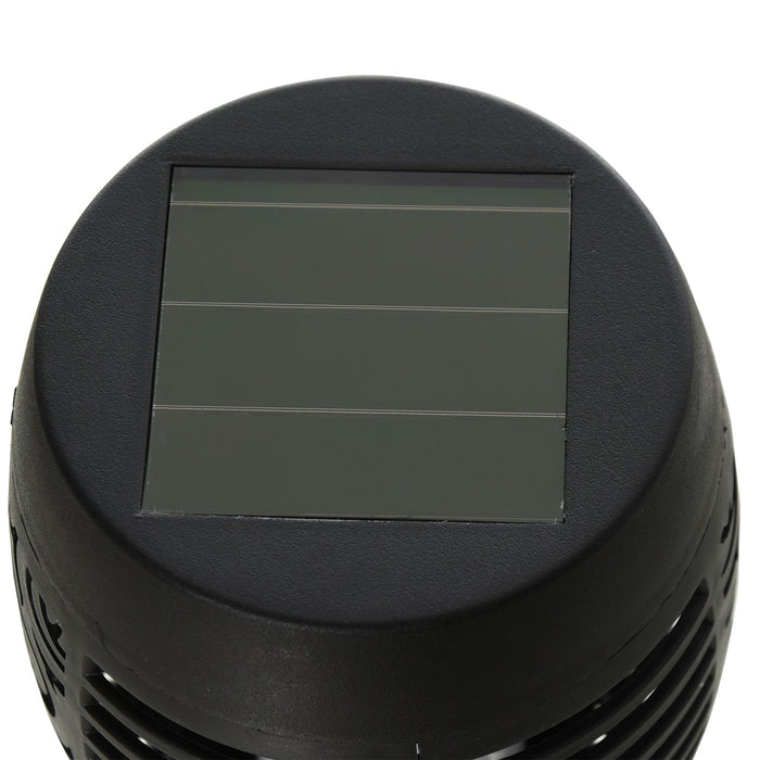 Set 4 Faretti Solari da Giardino Ø12x72 cm in Plastica Nero