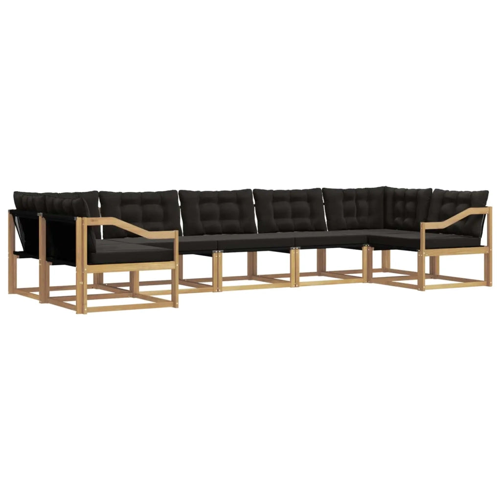 Set di divani da esterno 7 pz Bianco e Nero 3389054