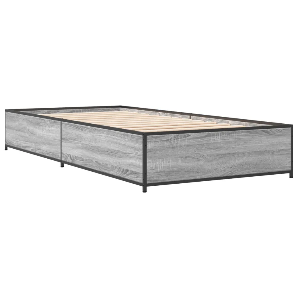 Giroletto-Struttura Letto Grigio Sonoma 75x190cm in Legno Multistrato e Metallo 194798