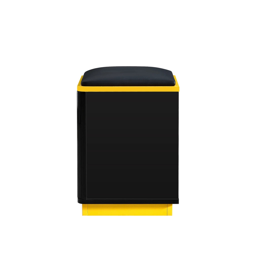TAVOLINO Alzabile e ribaltabile 100x50x43 cm Nero e Giallo Set con 4 sgabelli