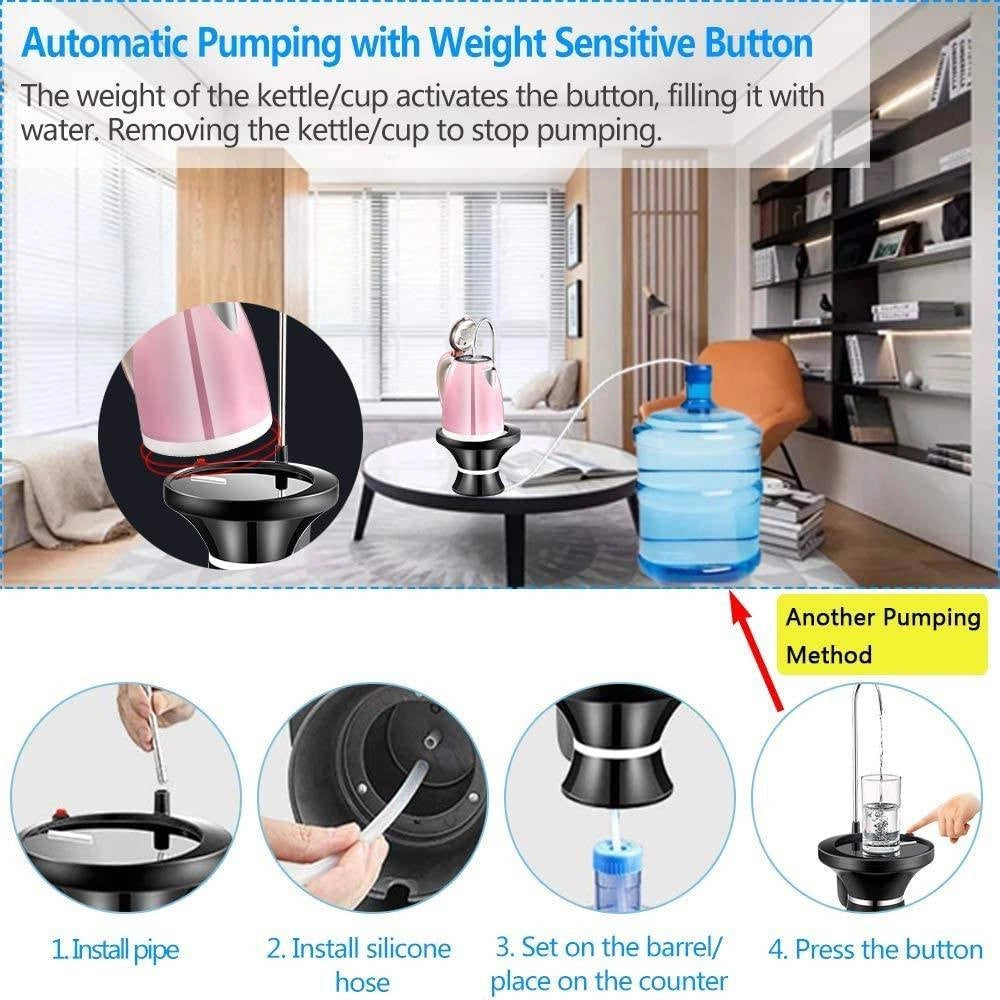 Trade Shop - Dispenser Erogatore D'acqua Rubinetto Con Base Per Boccioni Ricaricabile Usb -