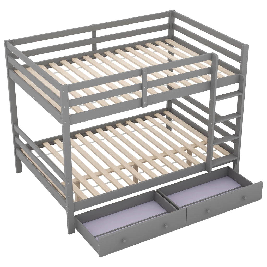Letto a castello funzione contenitore pino grigio 140x200 cm