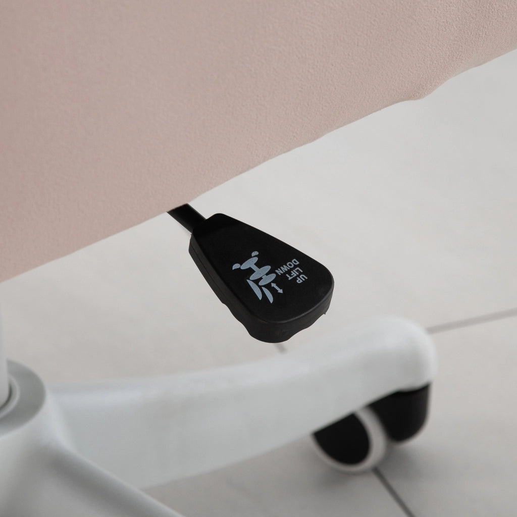 Sedia da ufficio girevole con massaggio lombare altezza regolabile USB e ruote in velluto rosa 57 × 70 × 78-86 cm