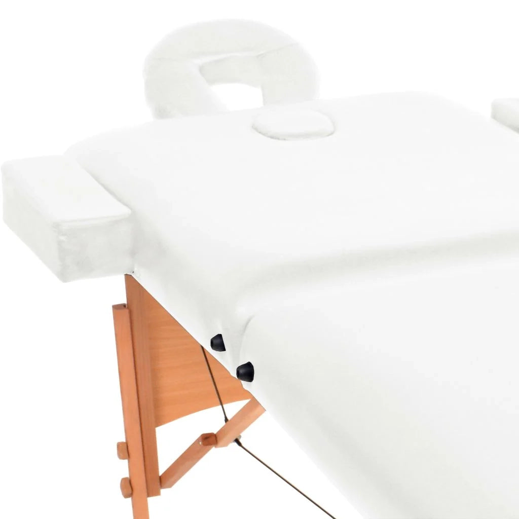 Lettino da massaggio pieghevole a 2 sezioni spessore 10 cm bianco 02_0001866