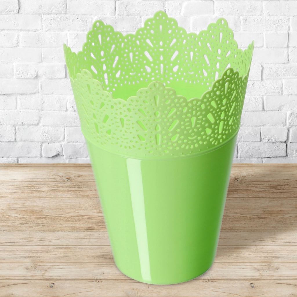 Vaso da fiori KADAX, vaso da fiori, coperchio, alto, in plastica, 12 cm, verde