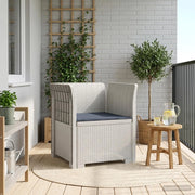 Poltrona a 1 Posto con Cuscino Aspetto Rattan PP Bianco 8011863