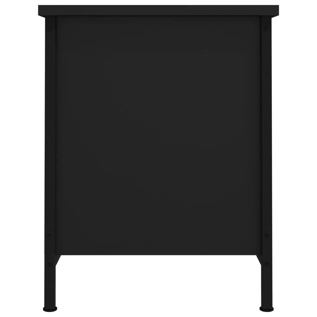 Mobile Porta TV con Ante Nero 60x35x45 cm in Legno Multistrato