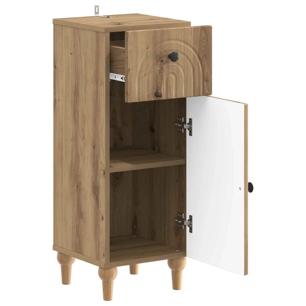Mobiletto da Bagno ALKMAAR Rovere Artigianale 30 x 31 x 80 cm 896174