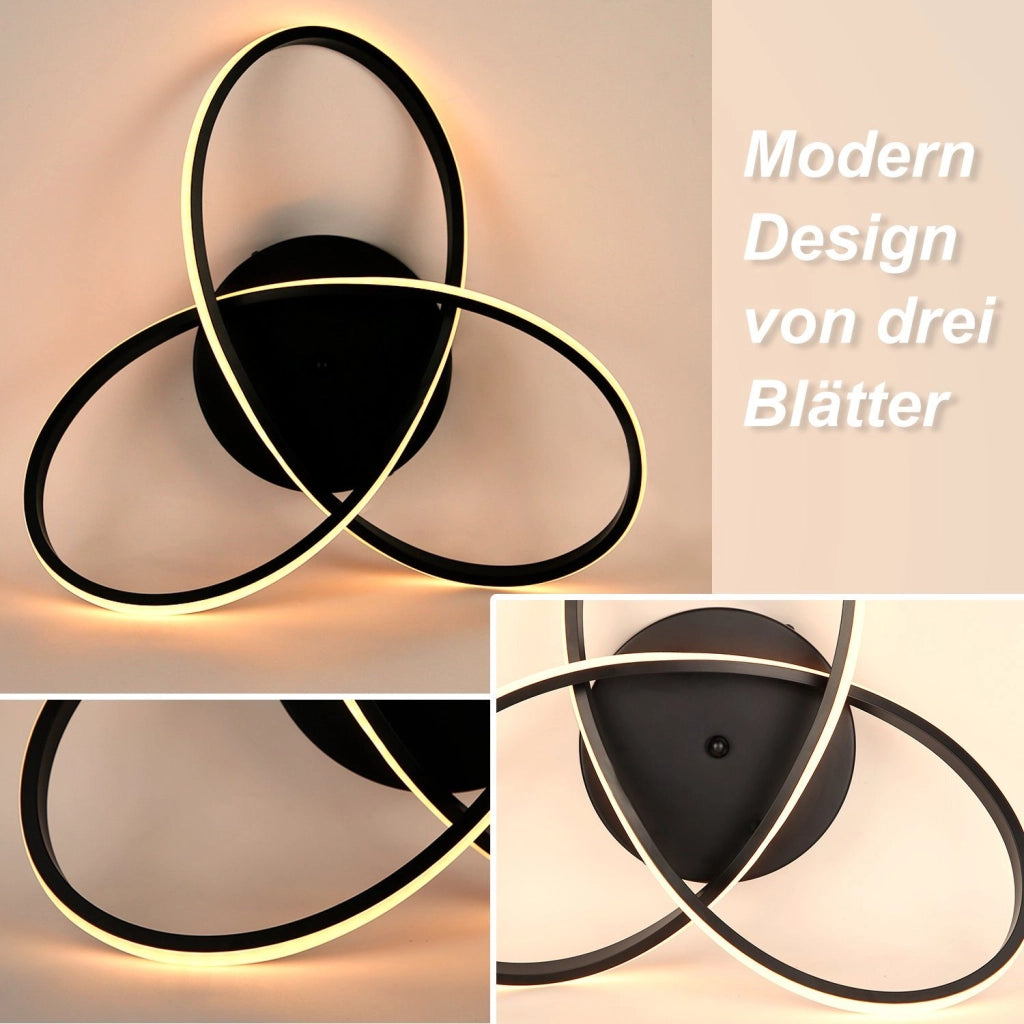 ZMH Lampada da soffitto LED di design nero 40 cm con intensità dimmerabile