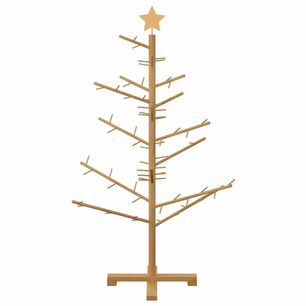 Albero di Natale in legno con supporto Marrone 125 cm 42018060