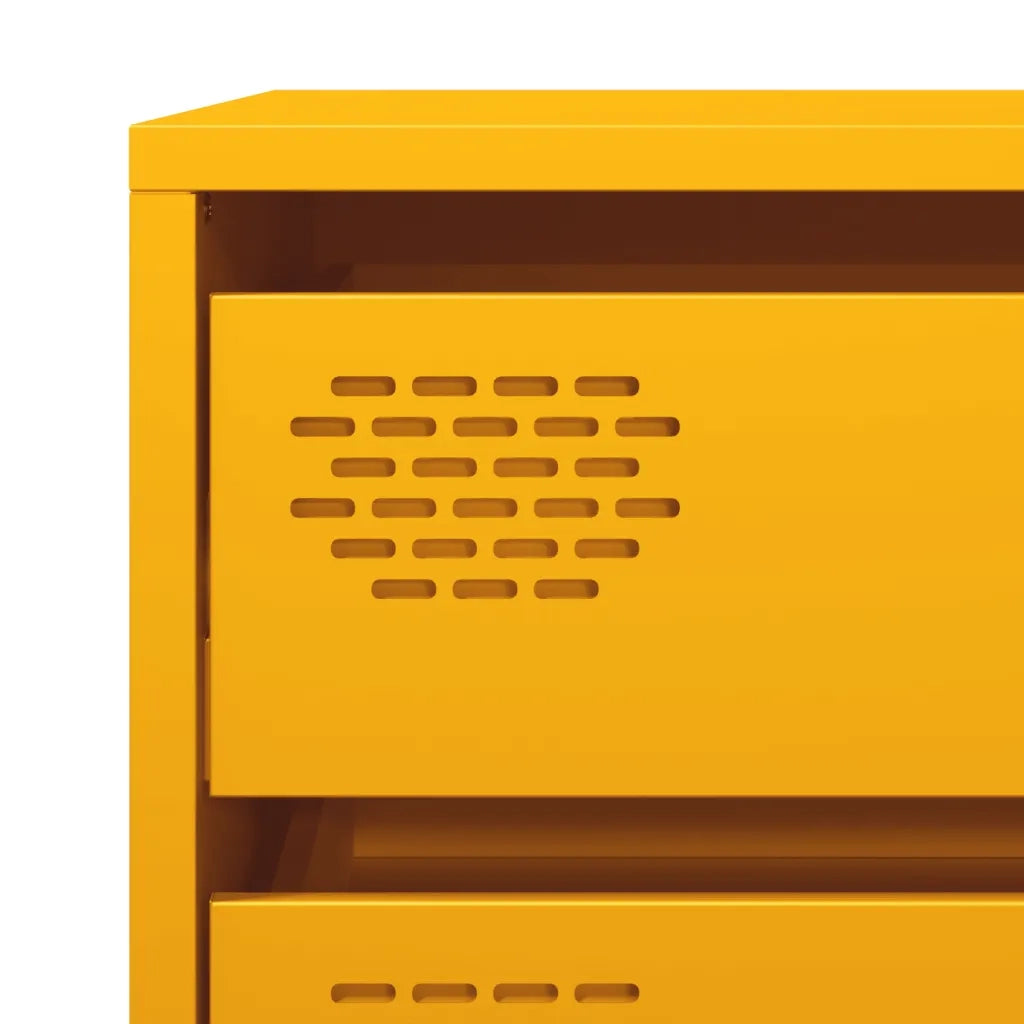 Credenza Giallo Senape 68x39x58,5 cm Acciaio Laminato a Freddo