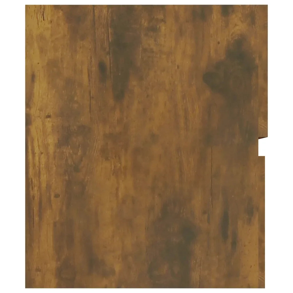 Mobile Sottolavabo-Armadietto da bagno Rovere Fumo 90x38,5x45 cm Legno Multistrato