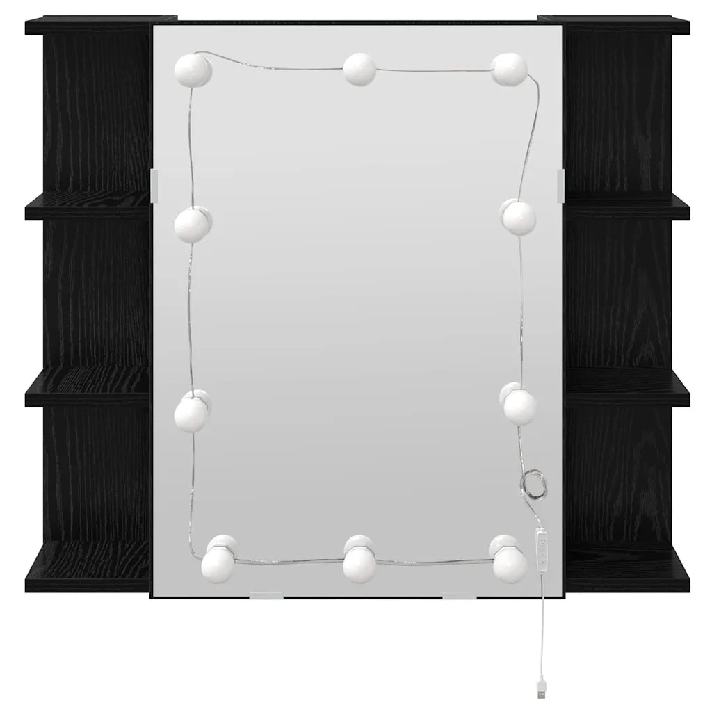 Mobiletto per specchio Rovere Nero 70 x 16,5 x 60 cm