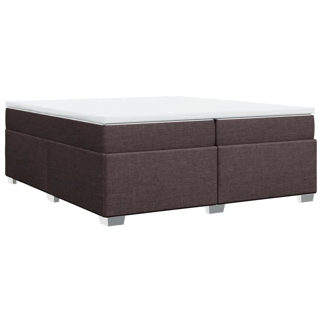 vidaXL Giroletto a Molle con Materasso Marrone Scuro 200x200cm Tessuto