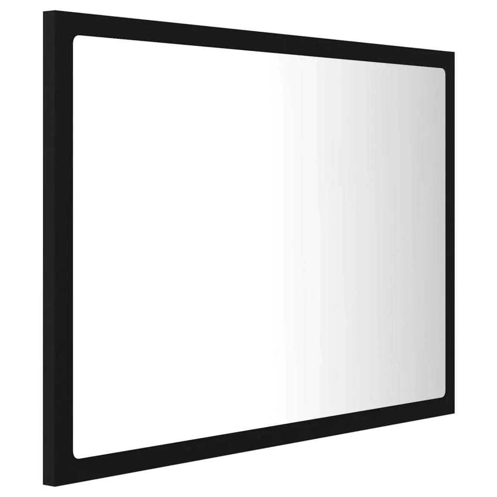 Specchio da bagno LED in acrilico nero 60 x 8,5 x 37 cm 02_0006996