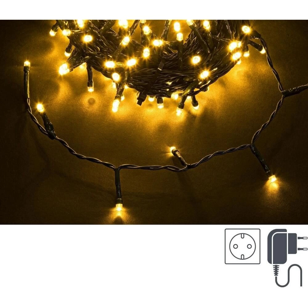 Luci Natale 180 LED Classic, Filo Verde 5mm, IP44 (12 Pezzi)