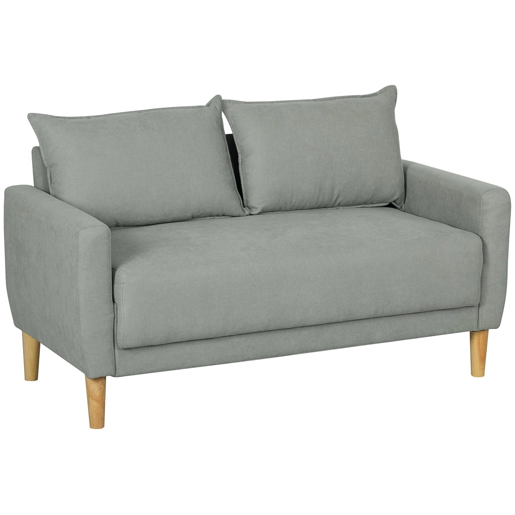 Divano 2 Posti 140x72x82 cm con Vano Contenitore Effetto Velluto Grigio